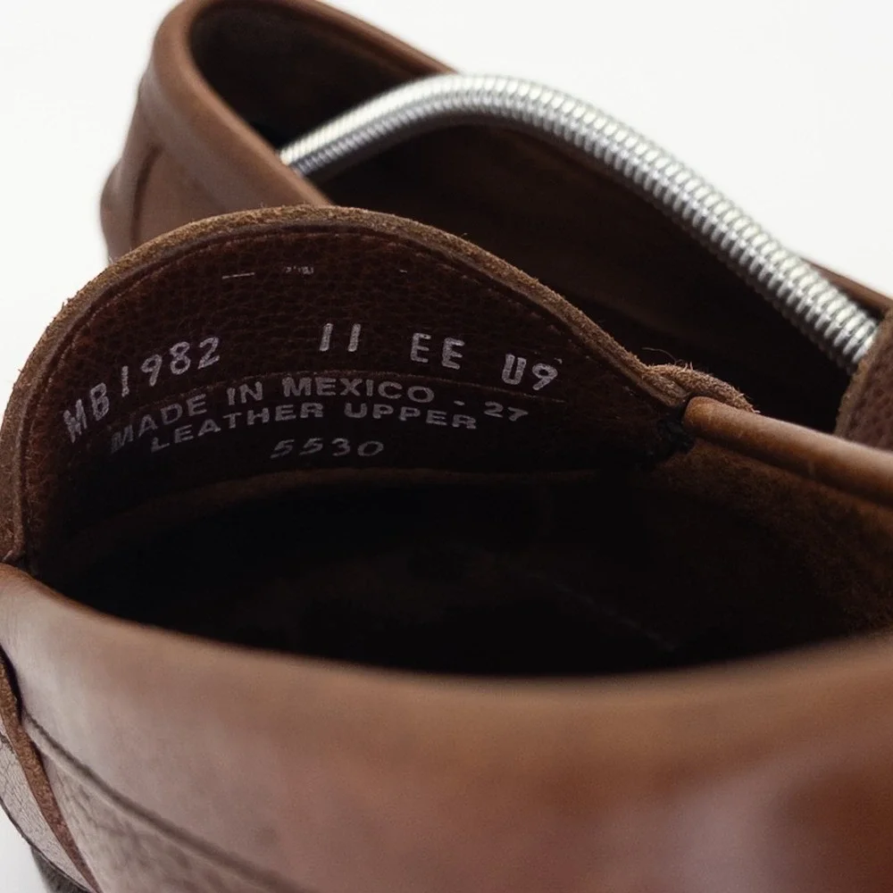 Polo Ralph Lauren Men's 11 EE Leather Penny Loafers Brown Made in Mexico Wide
